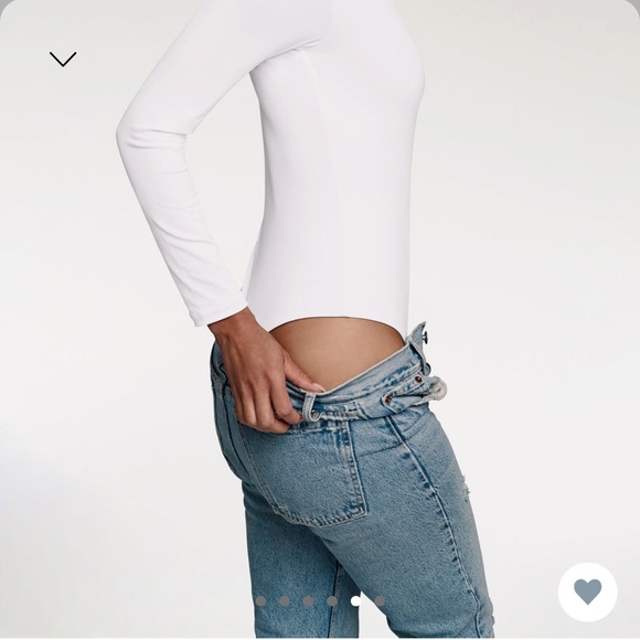 NUUDS LONG SLEEVE CREWNECK BODYSUIT WHITE - Picture 5 of 6